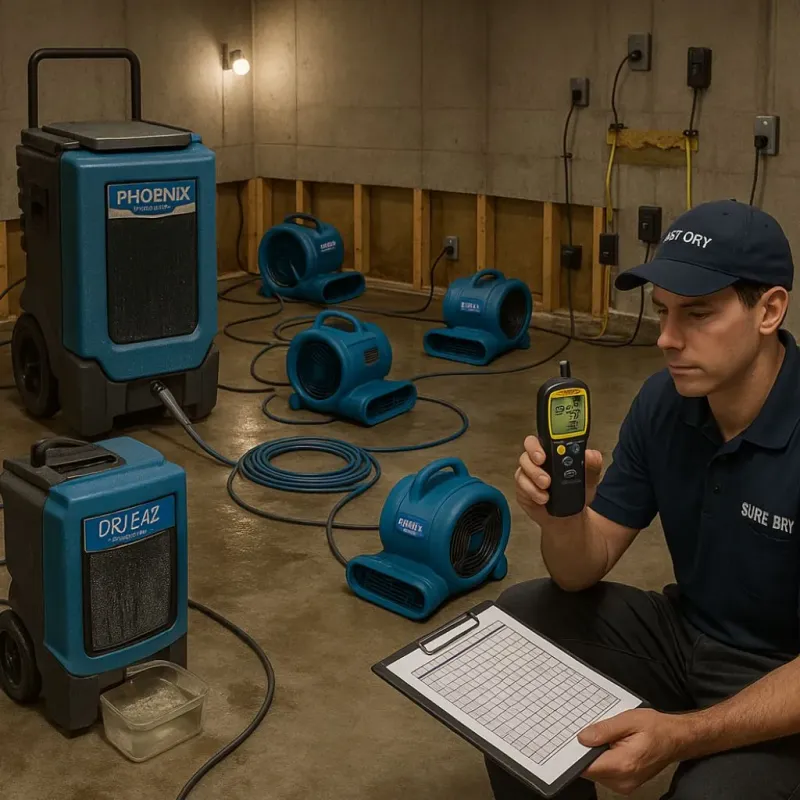 Structural Drying and Dehumidification process in Spring Valley, MN